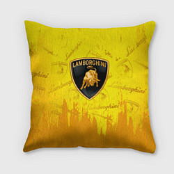 Подушка квадратная Lamborghini pattern gold, цвет: 3D-принт