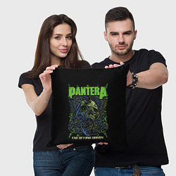 Подушка квадратная Pantera green череп, цвет: 3D-принт — фото 2