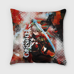 Подушка квадратная Каэдэхара Кадзуха-странствующий самурай, цвет: 3D-принт