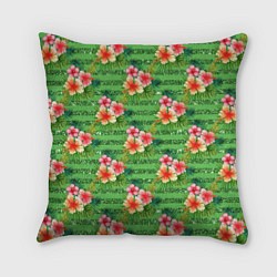 Подушка квадратная Летние цветочки и блестки, цвет: 3D-принт