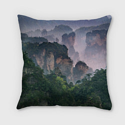 Подушка квадратная Горы лес каньон, цвет: 3D-принт