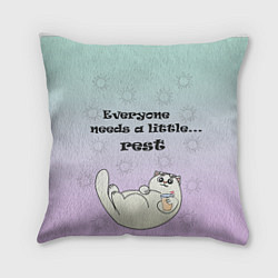 Подушка квадратная Кот на море, цвет: 3D-принт
