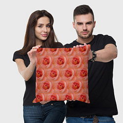 Подушка квадратная Розы - цветы - паттерн, цвет: 3D-принт — фото 2