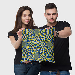 Подушка квадратная Иллюзия в движении Illusion, цвет: 3D-принт — фото 2