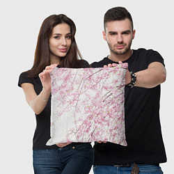 Подушка квадратная Розовое цветение, цвет: 3D-принт — фото 2