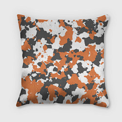 Подушка квадратная Orange Camo, цвет: 3D-принт