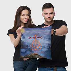 Подушка квадратная Elden Ring, Logo, цвет: 3D-принт — фото 2