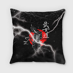 Подушка квадратная Самурай Бусидо Иероглифы Samurai Lightning, цвет: 3D-принт