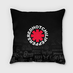 Подушка квадратная Red Hot Chili Peppers Логотипы рок групп, цвет: 3D-принт