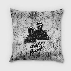 Подушка квадратная Daft Punk B&W, цвет: 3D-принт