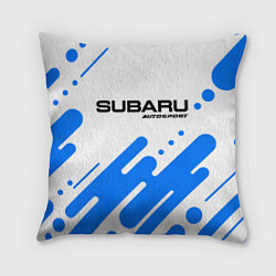 Подушка квадратная СУБАРУ Autosport Абстракция, цвет: 3D-принт