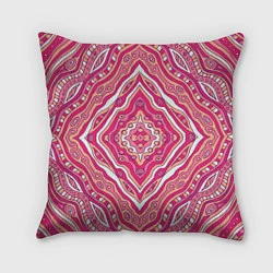 Подушка квадратная Абстракция Узор розового цвета, цвет: 3D-принт
