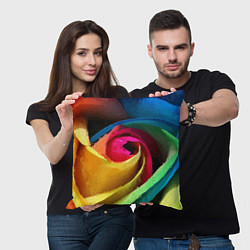 Подушка квадратная Роза fashion 2022, цвет: 3D-принт — фото 2