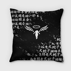 Подушка квадратная WALHALLA TEAM BLACK WHITE ЛОГО ТОКИЙСКИЕ МСТИТЕЛИ, цвет: 3D-принт