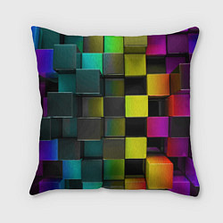 Подушка квадратная Colored Geometric 3D pattern, цвет: 3D-принт