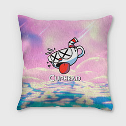 Подушка квадратная Cuphead Разбитая чашечка, цвет: 3D-принт