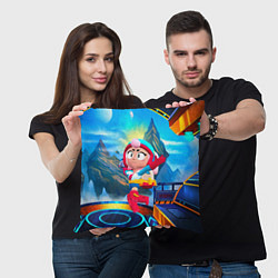 Подушка квадратная JANET BRAWLSTARS ДЖАНЕТ, цвет: 3D-принт — фото 2