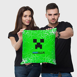 Подушка квадратная Minecraft зеленый фон, цвет: 3D-принт — фото 2