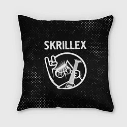 Подушка квадратная Skrillex - КОТ - Потертости, цвет: 3D-принт