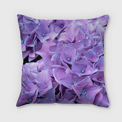 Подушка квадратная Фиолетово-сиреневые цветы, цвет: 3D-принт