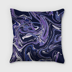 Подушка квадратная Фиолетовая магия Абстракция с мраморными разводами, цвет: 3D-принт
