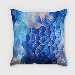 Подушка квадратная Blue scales, цвет: 3D-принт
