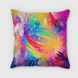 Подушка квадратная Радужный рисунок, цвет: 3D-принт