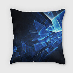 Подушка квадратная Abstract geometric Прозрачные синие голографически, цвет: 3D-принт