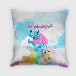 Подушка квадратная Wobbledogs, цвет: 3D-принт