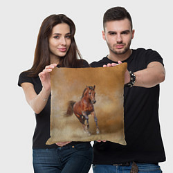 Подушка квадратная BAY HORSE гнедой конь, цвет: 3D-принт — фото 2