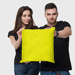 Подушка квадратная Однотонный неоновый лимонный желтый тон, цвет: 3D-принт — фото 2