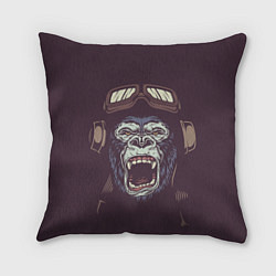 Подушка квадратная Орущая горилла, цвет: 3D-принт