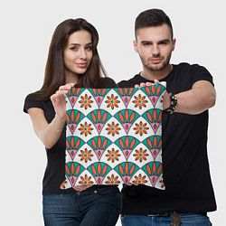 Подушка квадратная Египетский узор с лотосом, цвет: 3D-принт — фото 2