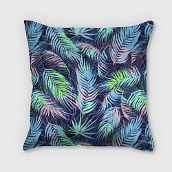 Подушка квадратная Разноцветные Листья Пальм, цвет: 3D-принт