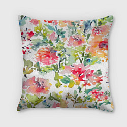 Подушка квадратная Floral pattern Watercolour Summer, цвет: 3D-принт