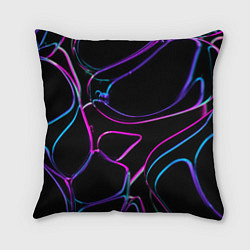 Подушка квадратная Неоновые линзы во тьме - Фиолетовый, цвет: 3D-принт