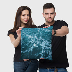 Подушка квадратная Blue ocean, цвет: 3D-принт — фото 2