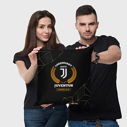 Подушка квадратная Лого Juventus и надпись Legendary Football Club на, цвет: 3D-принт — фото 2