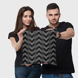 Подушка квадратная Геометрический черно-белый узор Арт Деко, цвет: 3D-принт — фото 2