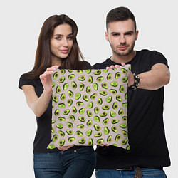 Подушка квадратная Авокадо, текстильный паттерн, цвет: 3D-принт — фото 2