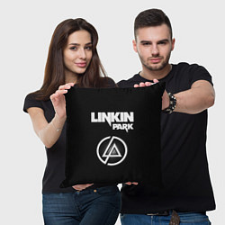 Подушка квадратная Linkin Park логотип и надпись, цвет: 3D-принт — фото 2