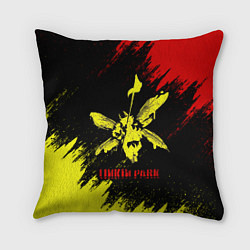 Подушка квадратная Linkin Park желто-красный, цвет: 3D-принт