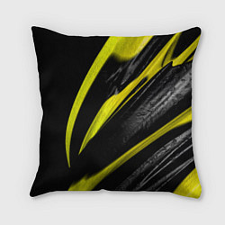 Подушка квадратная Жёлтая и Чёрная Масляная Краска, цвет: 3D-принт
