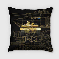Подушка квадратная T-90M Владимир, цвет: 3D-принт