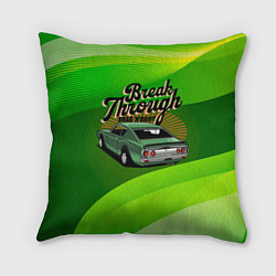 Подушка квадратная Retro зеленый ретро-автомобиль, цвет: 3D-принт