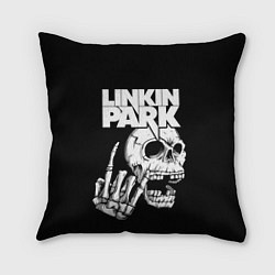 Подушка квадратная Linkin Park Череп, цвет: 3D-принт