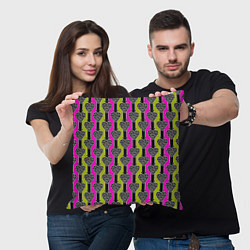 Подушка квадратная Striped multicolored pattern Сердце, цвет: 3D-принт — фото 2