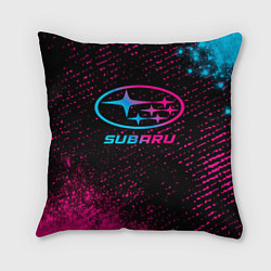 Подушка квадратная Subaru Neon Gradient FS, цвет: 3D-принт