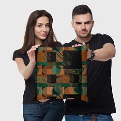 Подушка квадратная Текстурированный абстрактный, геометрический принт, цвет: 3D-принт — фото 2