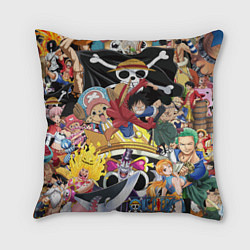 Подушка квадратная One Pieceгерои, цвет: 3D-принт